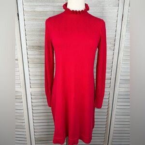 LOFT Red Long Sleeve Dress